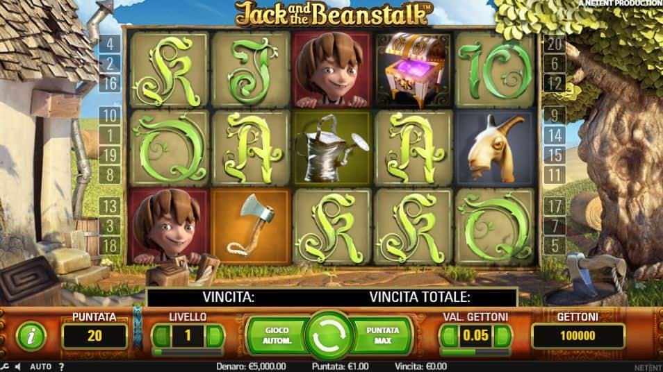 I simboli della slot online Jack and the Beanstalk