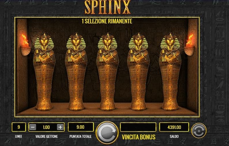 Oltre al gioco normale, a Sphinx hai la possibilità di vincere delle partite bonus