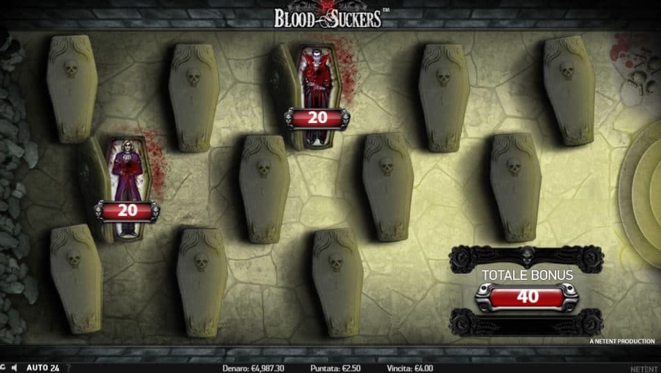 Il gioco bonus della slot Blood Suckers