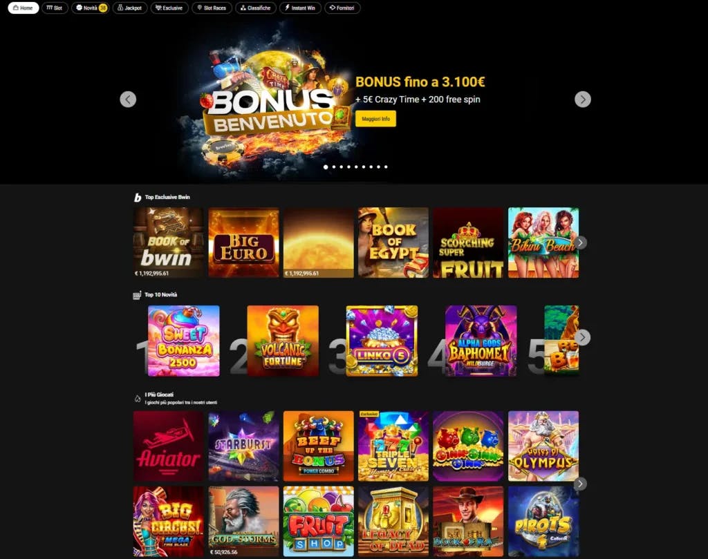 Il casinò di Bwin: libreria dei giochi
