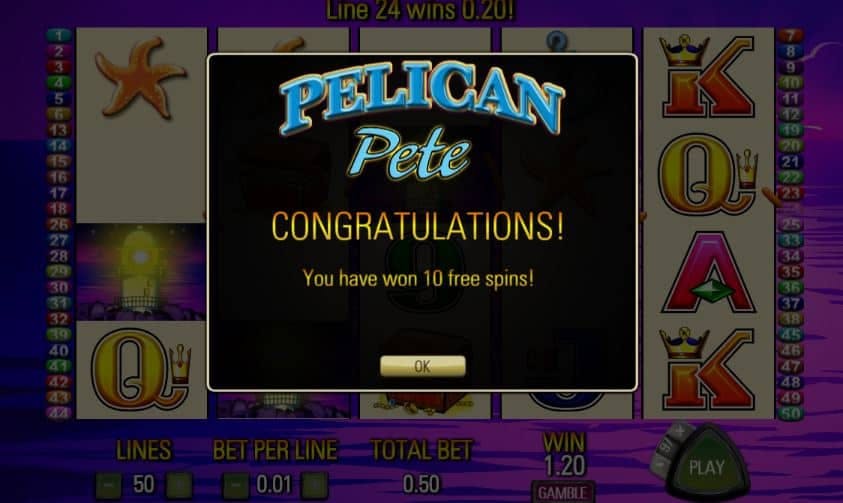 Oltre al gioco normale, a Pelican Pete hai la possibilità di vincere delle partite bonus