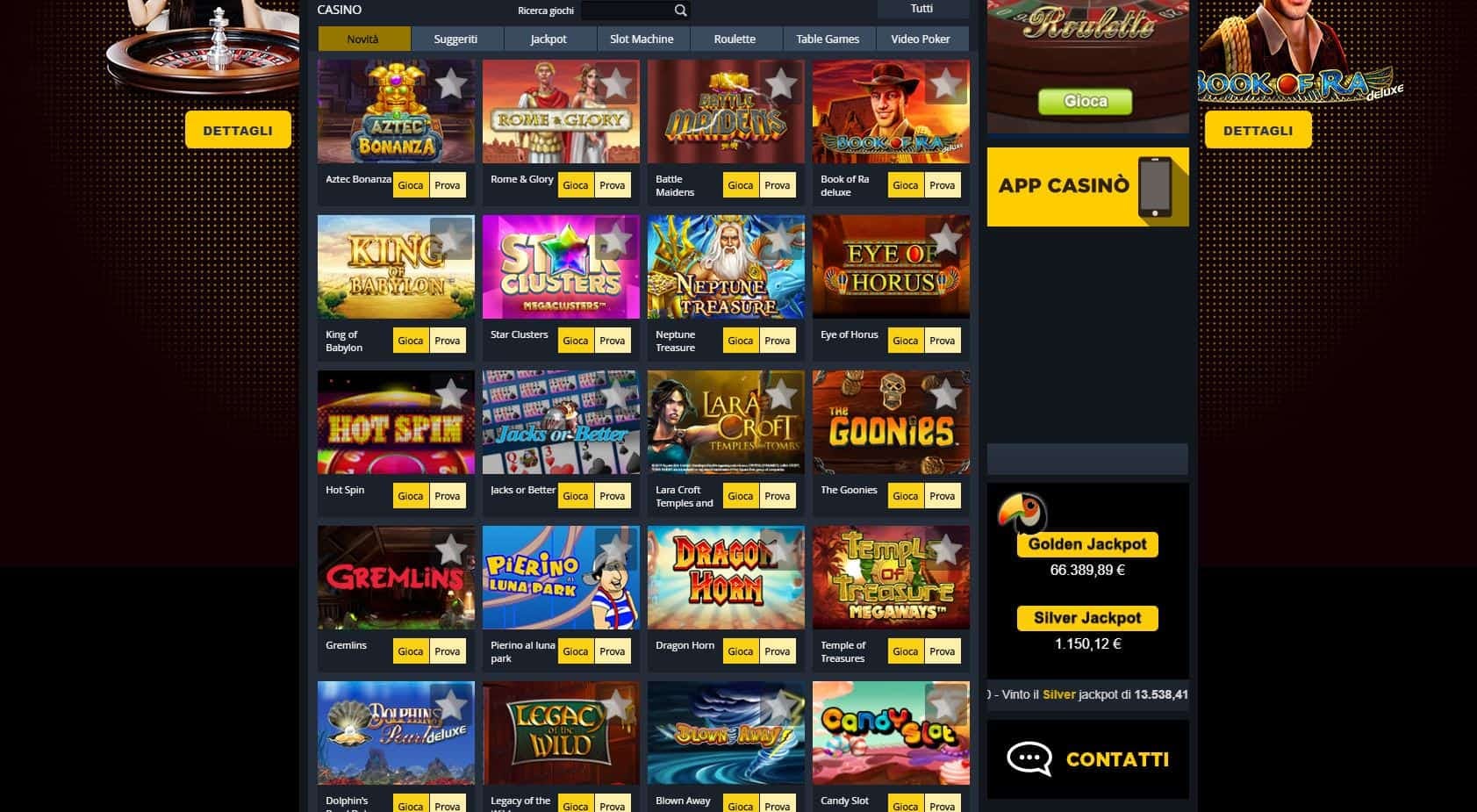 Slot machines su Goldbet