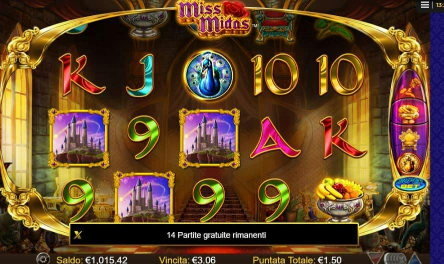 Oltre al gioco normale, a Miss Midas hai la possibilità di vincere delle partite bonus