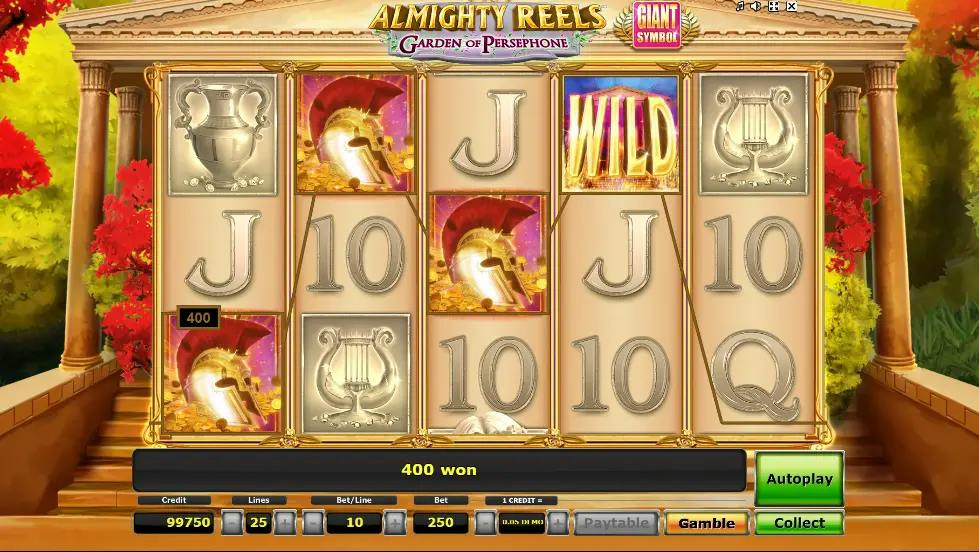 Gameplay della slot Almighty Reels Garden of Persephone