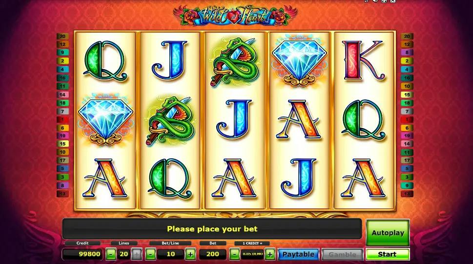 Gameplay della slot Wild at Heart