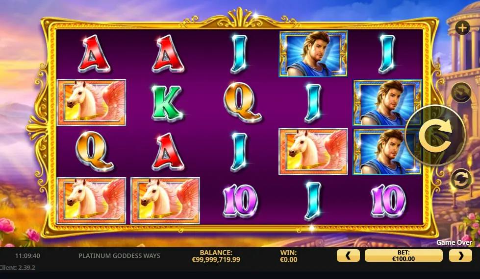 Giocata sui rulli della slot Platinum Goddess Ways