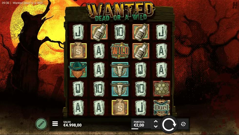 Rulli della slot Wanted Dead or a Wild