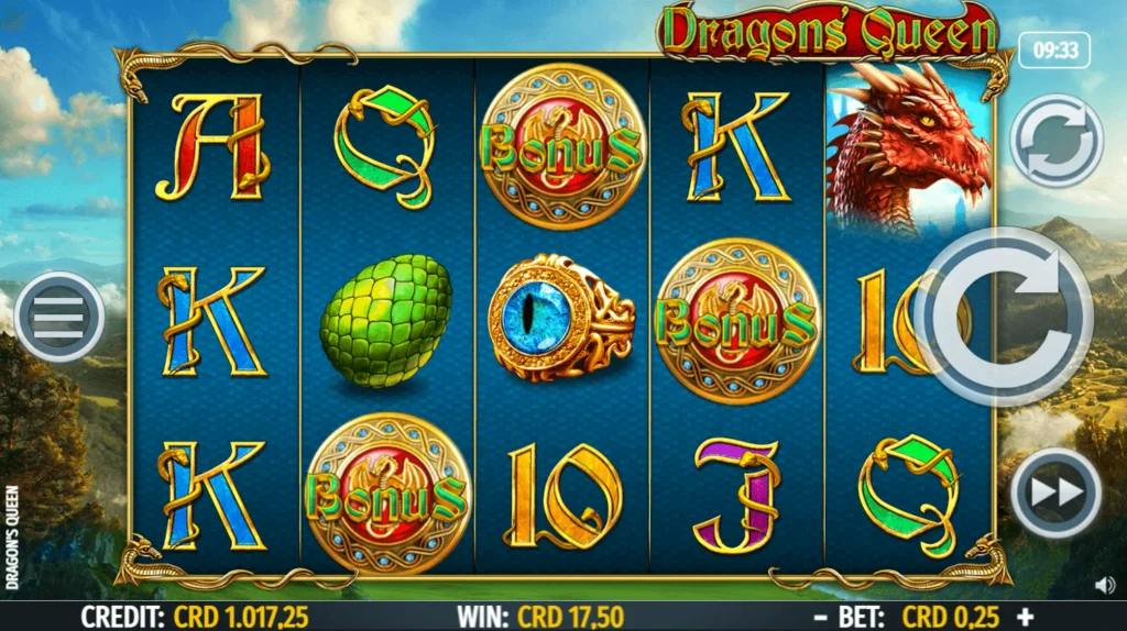 Schermata di gioco della slot Dragon's Queen
