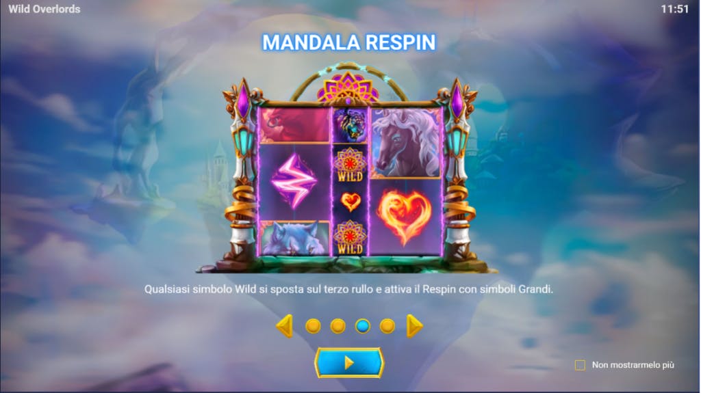 Funzione Mandala Respin bonus di Wild Overlords