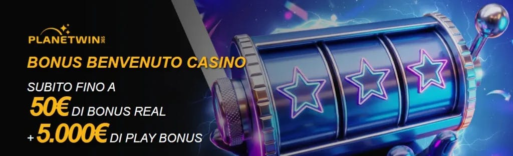 Banner promozionale bonus benvenuto Planetwin365