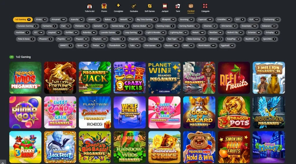 Giochi disponibili su Planetwin365.it