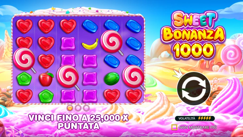 Homepage della slot sweet bonanza 1000