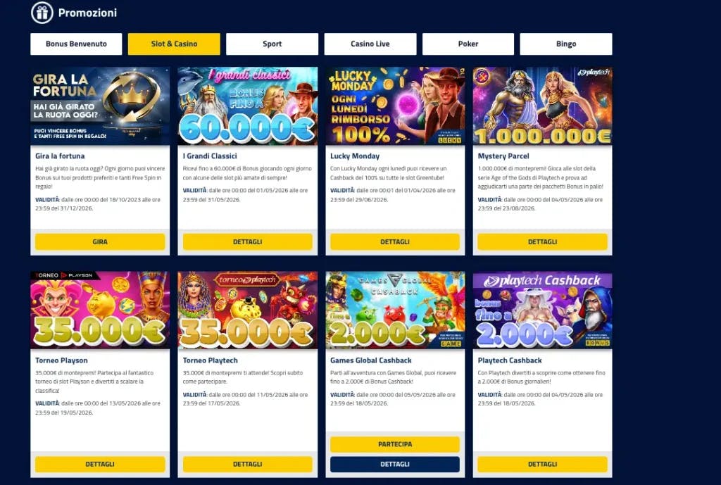 Promozioni slot e casinò di AdmiralBet