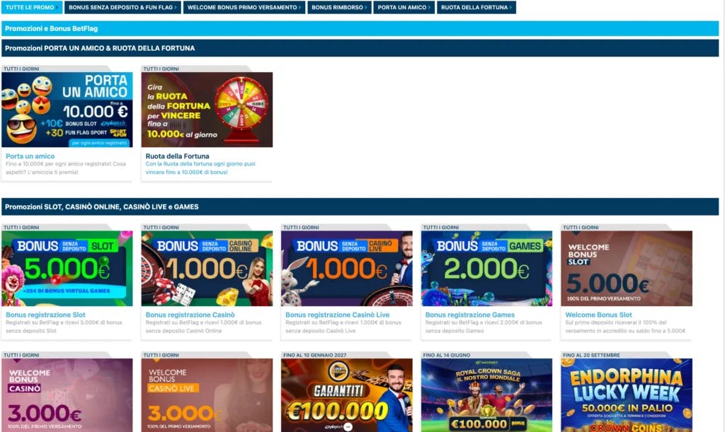 Promozioni sul casinò di BetFlag