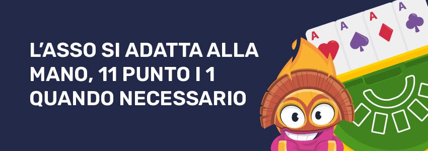 Infografica sull'asso nel blackjack