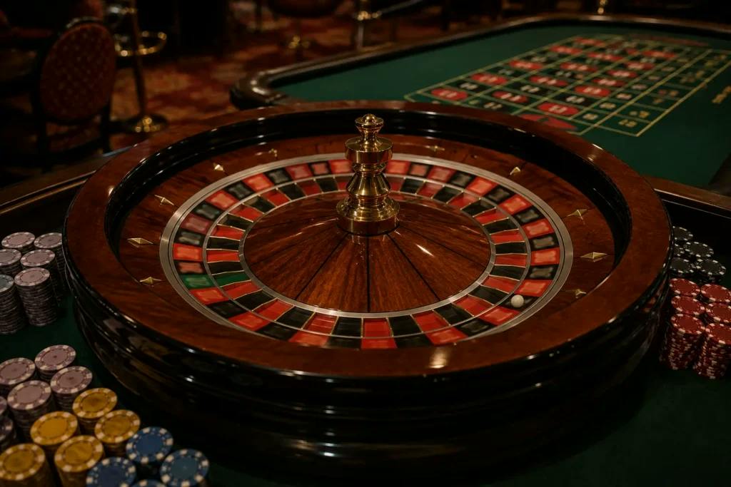 Ruota della roulette e spazio per le puntate